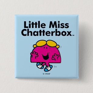 Little Miss Little Miss Chatterbox is So Chatty 15 Cm Square Badge
