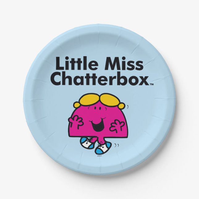 Little Miss | Little Miss Chatterbox is So Chatty Paper Plate (Front)