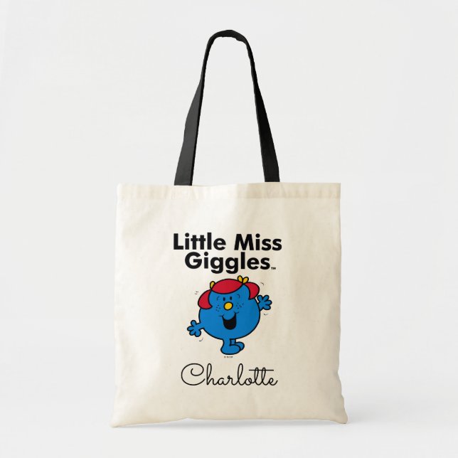 Little Miss | Little Miss Giggles Likes To Laugh Tote Bag (Front)