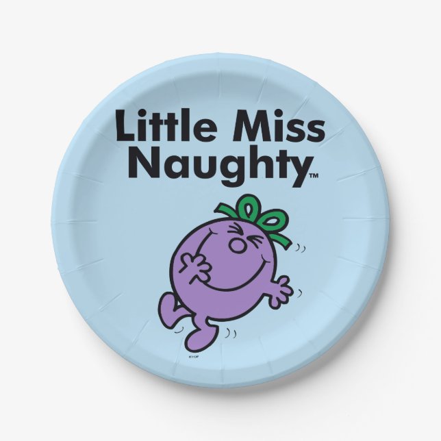 Little Miss | Little Miss Naughty is So Naughty Paper Plate (Front)