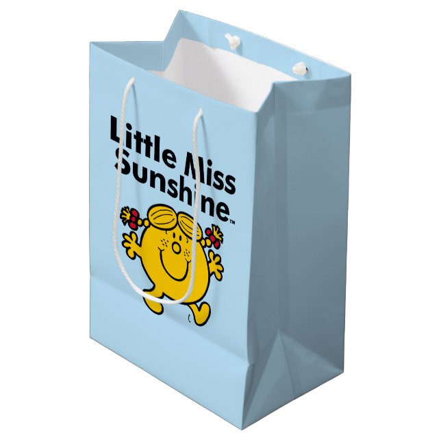 Little Miss | Little Miss Sunshine is a Ray of Sun Medium Gift Bag (Front Angled)