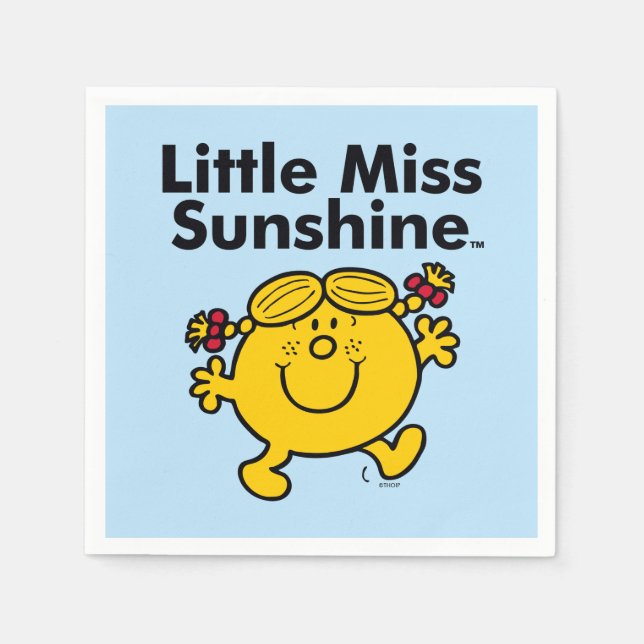 Little Miss | Little Miss Sunshine is a Ray of Sun Napkin (Front)