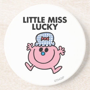 Little Miss Lucky Black Lettering Coaster