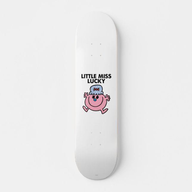 Little Miss Lucky | Black Lettering Skateboard (Front)