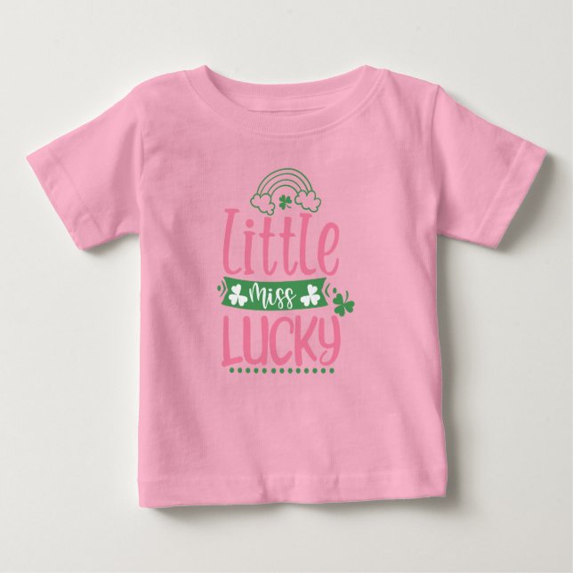 Little Miss Lucky Girl St Patrick T-Shirt for Kids (Front)