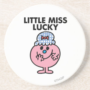 Little Miss Lucky Hiding Her Mouth Coaster