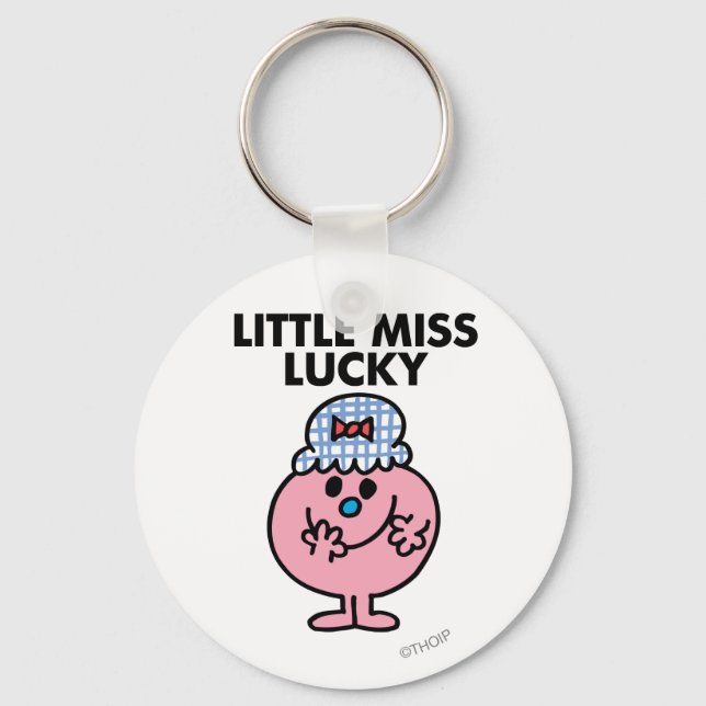 Little Miss Lucky Hiding Her Mouth Key Ring (Front)