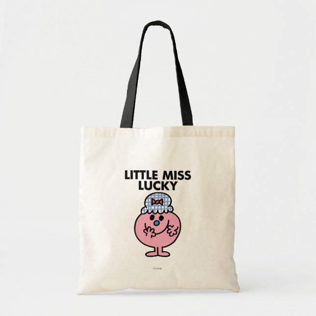 Little Miss Lucky Hiding Her Mouth Tote Bag (Front)