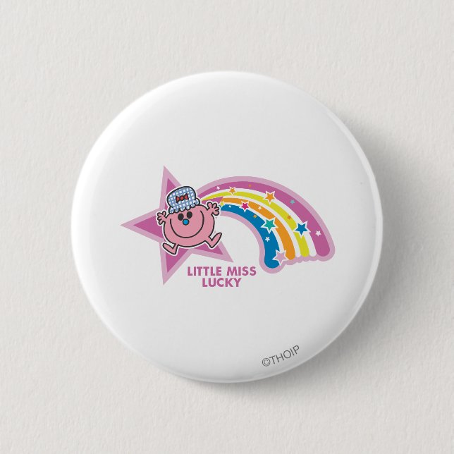 Little Miss Lucky | Rainbow 6 Cm Round Badge (Front)
