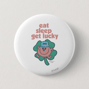 Little Miss Lucky's Motto Green clover 6 Cm Round Badge