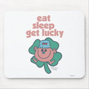 Little Miss Lucky's Motto   Green clover Mouse Pad