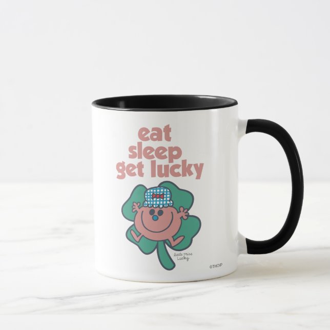 Little Miss Lucky's Motto | Green clover Mug (Right)