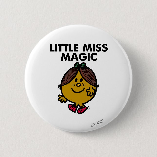 Little Miss Magic | Black Lettering 6 Cm Round Badge (Front)
