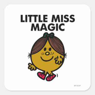 Little Miss Magic   Black Lettering Square Sticker
