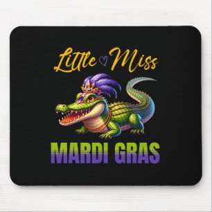 Little Miss Mardi Gras Alligator Mardigator Cute K Mouse Pad