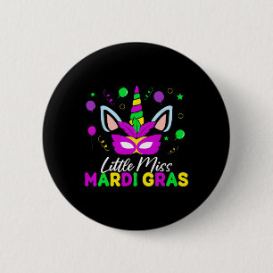 Little Miss Mardi Gras Cute Mardi Gras Kids Toddle 6 Cm Round Badge