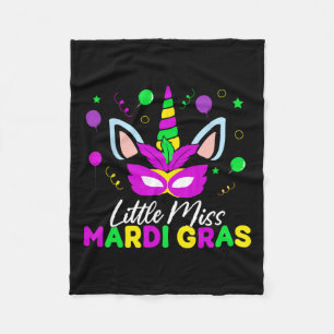 Little Miss Mardi Gras Cute Mardi Gras Kids Toddle Fleece Blanket
