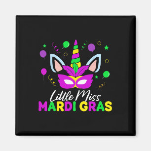 Little Miss Mardi Gras Cute Mardi Gras Kids Toddle Magnet