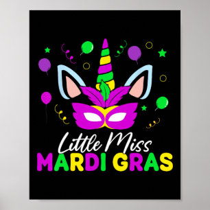 Little Miss Mardi Gras Cute Mardi Gras Kids Toddle Poster
