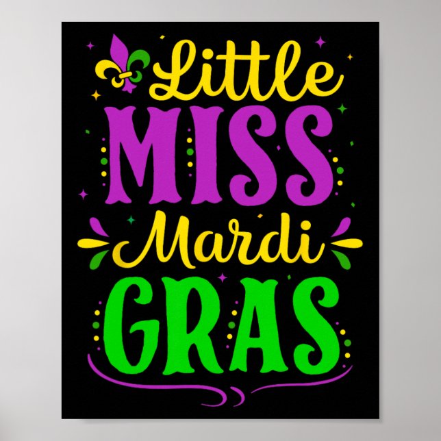 Little Miss Mardi Gras Jester Outfit Girls Kids To Poster (Front)
