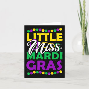Little Miss Mardi Gras Kids Carnival Apparel Card
