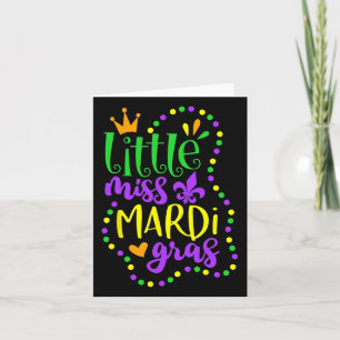Little Miss Mardi Gras Kids Carnival Apparel Girls Card