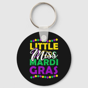 Little Miss Mardi Gras Kids Carnival Apparel  Key Ring