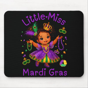 Little Miss Mardi Gras Messy Bun Girls Kids New Or Mouse Pad