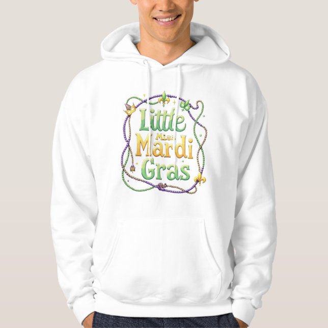 Little Miss Mardi Gras T-Shirt for Toddler Girls Hoodie (Front)