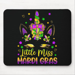 Little Miss Mardi Gras Unicorn Princess Cute Girls Mouse Pad