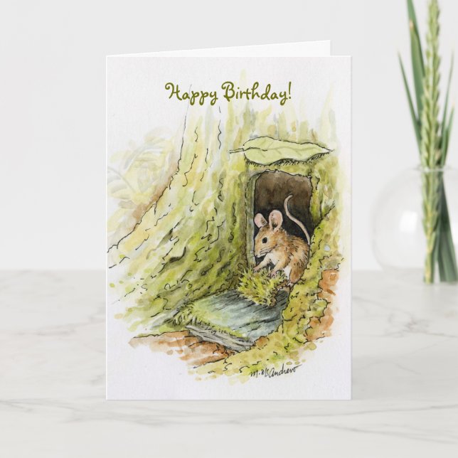 Little Miss Mouse - Happy Birthday Card (Front)