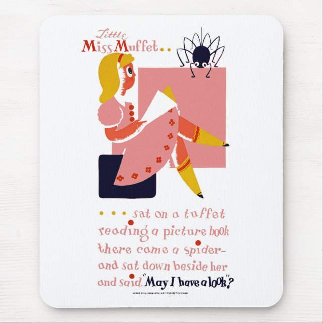 Little Miss Muffet Mouse Pad (Front)