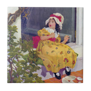 Little Miss Muffet Nursery Rhyme Tile