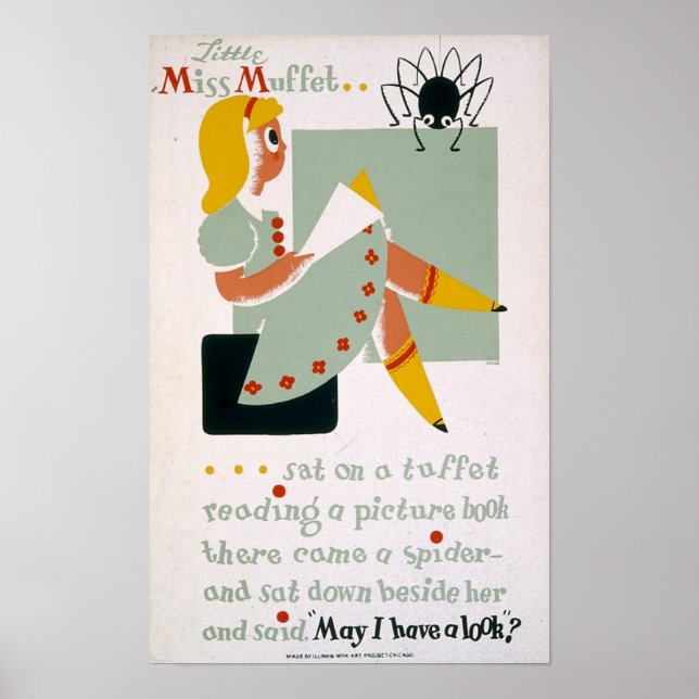 Little Miss Muffet Sat on a tuffet Poster (Front)