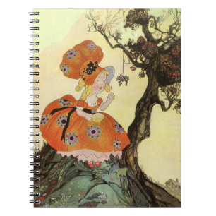 Little Miss Muffet & Spider, Vintage Mother Goose Notebook