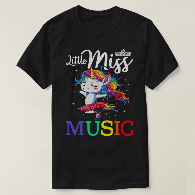 Little Miss MUSIC First Day Of School Girls Gift T T-Shirt (Design Front)