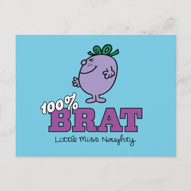 Little Miss Naughty 100% Brat Postcard (Front)