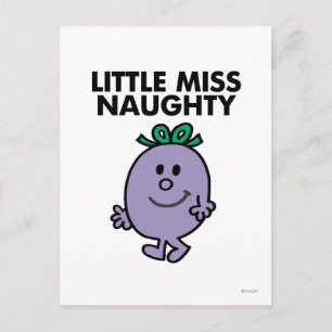 Little Miss Naughty   Black Lettering Postcard