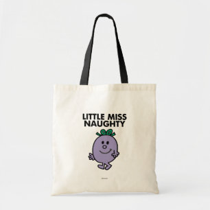 Little Miss Naughty Black Lettering Tote Bag