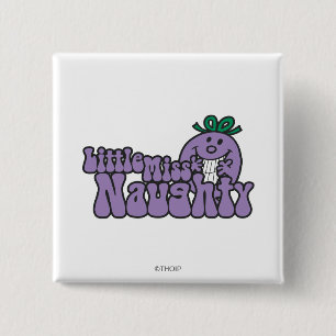 Little Miss Naughty Hiding 15 Cm Square Badge