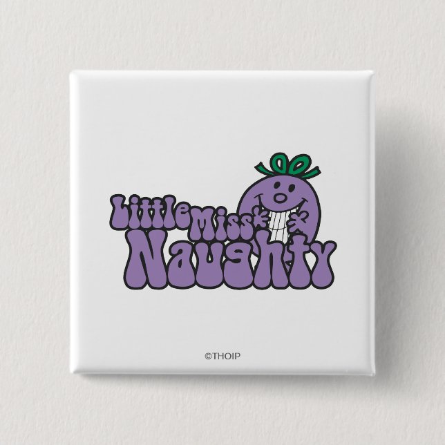 Little Miss Naughty Hiding 15 Cm Square Badge (Front)