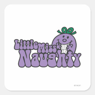 Little Miss Naughty Hiding Square Sticker