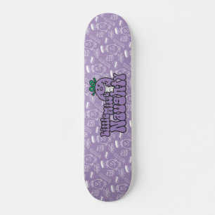 Little Miss Naughty   Purple Print Skateboard