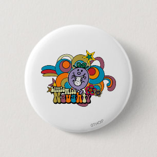 Little Miss Naughty Rainbow 6 Cm Round Badge