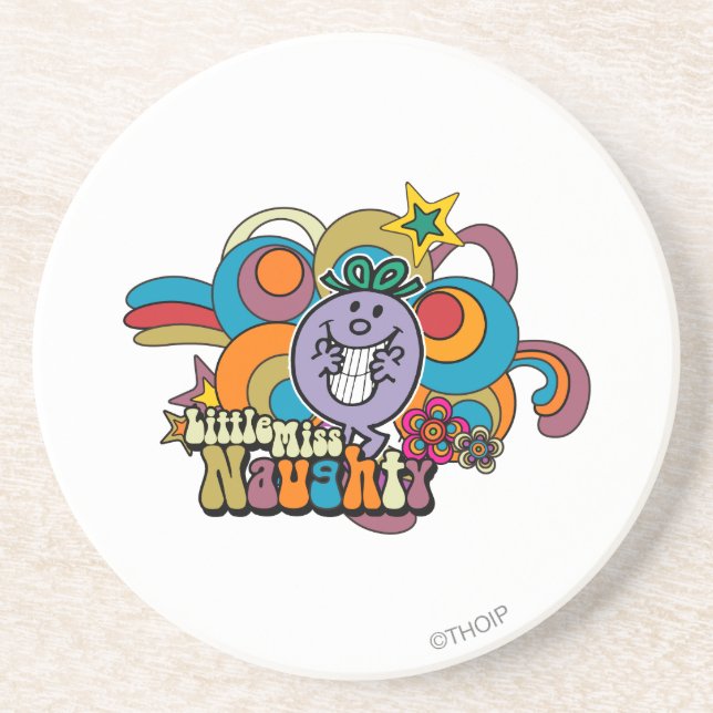 Little Miss Naughty Rainbow Coaster (Front)