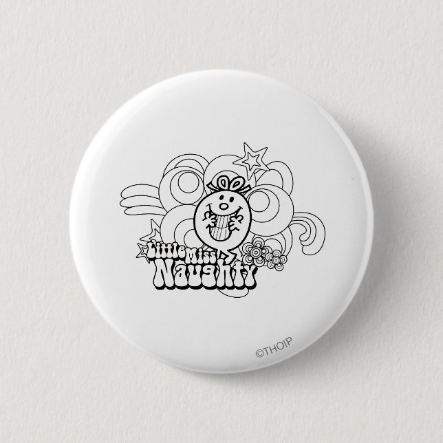 Little Miss Naughty With Bold Background 6 Cm Round Badge (Front)