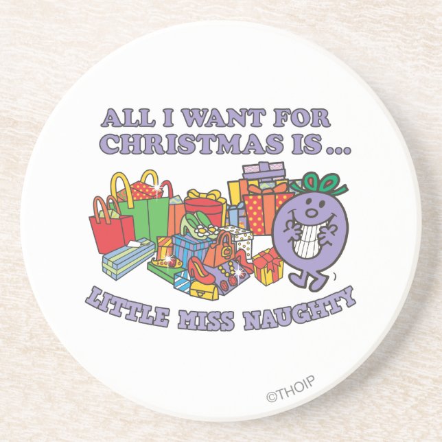 Little Miss Naughty's Christmas Joy Coaster (Front)