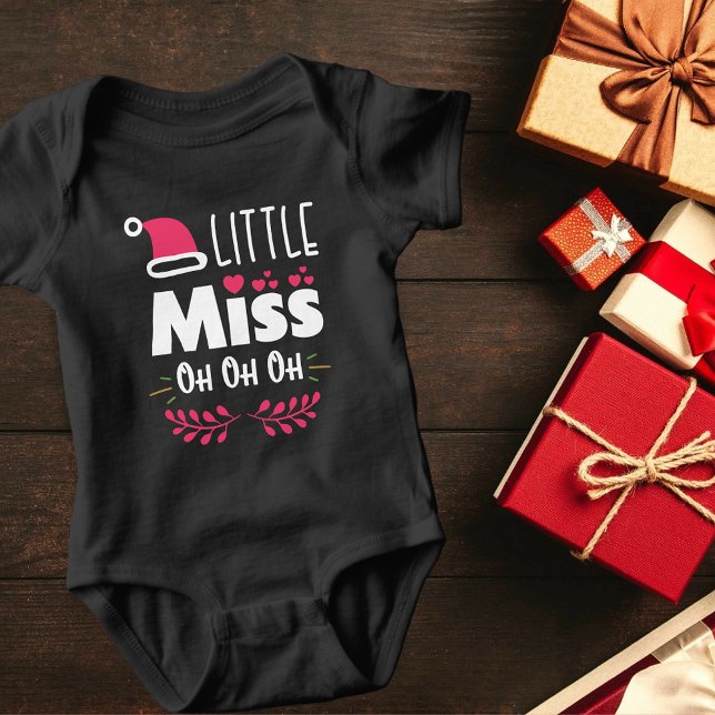 Little Miss Oh Oh Oh Christmas Girl Baby Bodysuit (Creator Uploaded)
