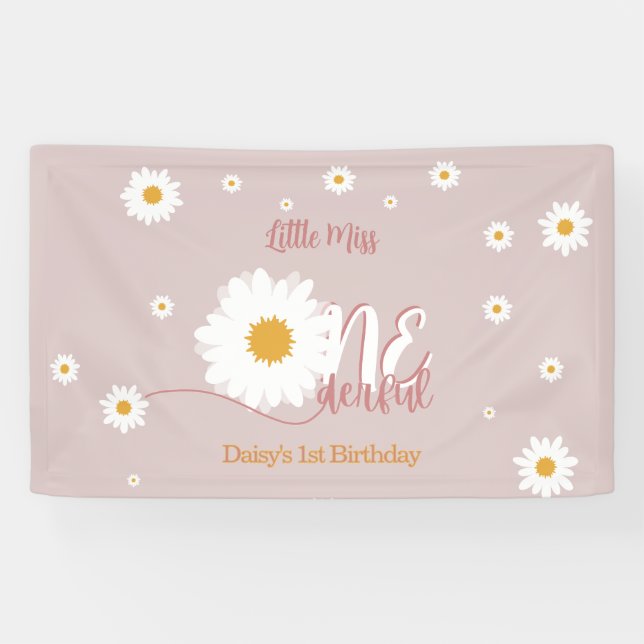 Little Miss Onederful 1st Birthday Banner (Horizontal)