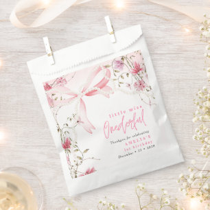 Little Miss Onederful 1st Birthday Coquette Bow Favour Bag